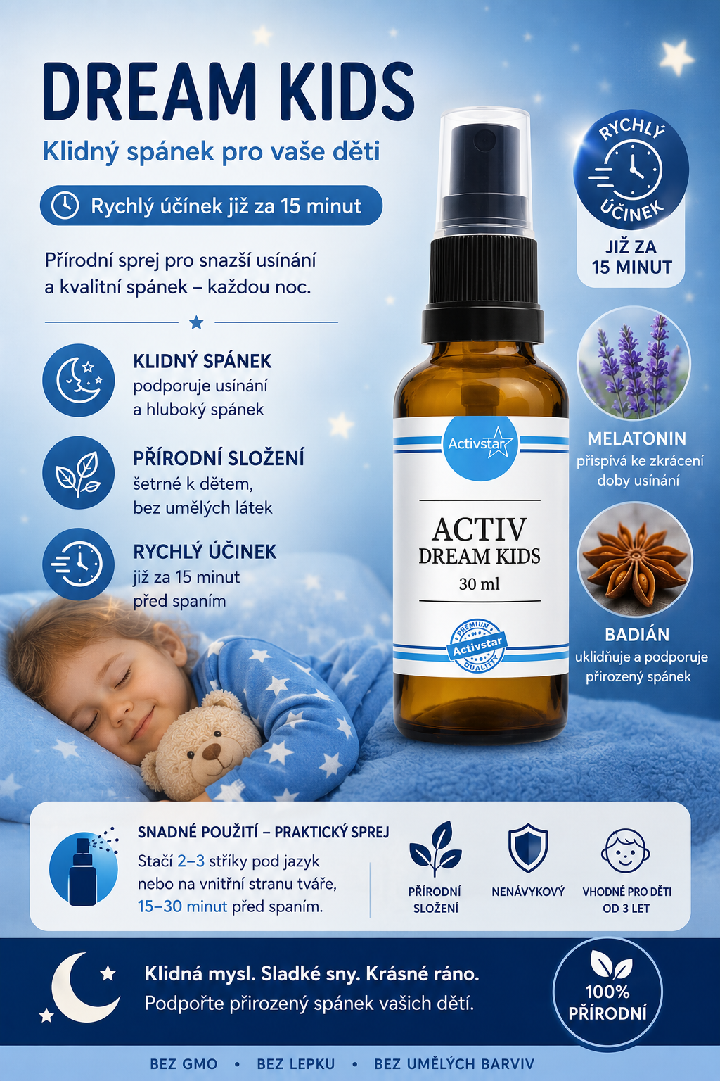 Activstar Dream Kids 30 ml - klidný spánek pro děti