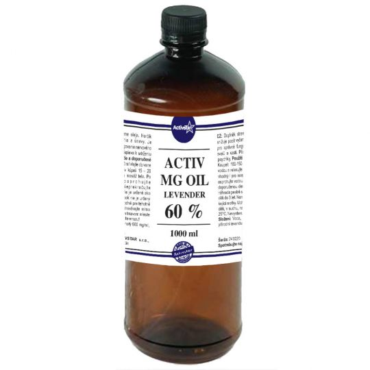 Activstar MG Oil levander 1 litr - 60% hořčíkový olej z mořských řas s vůní levandule, vhodný k masážím a koupelím