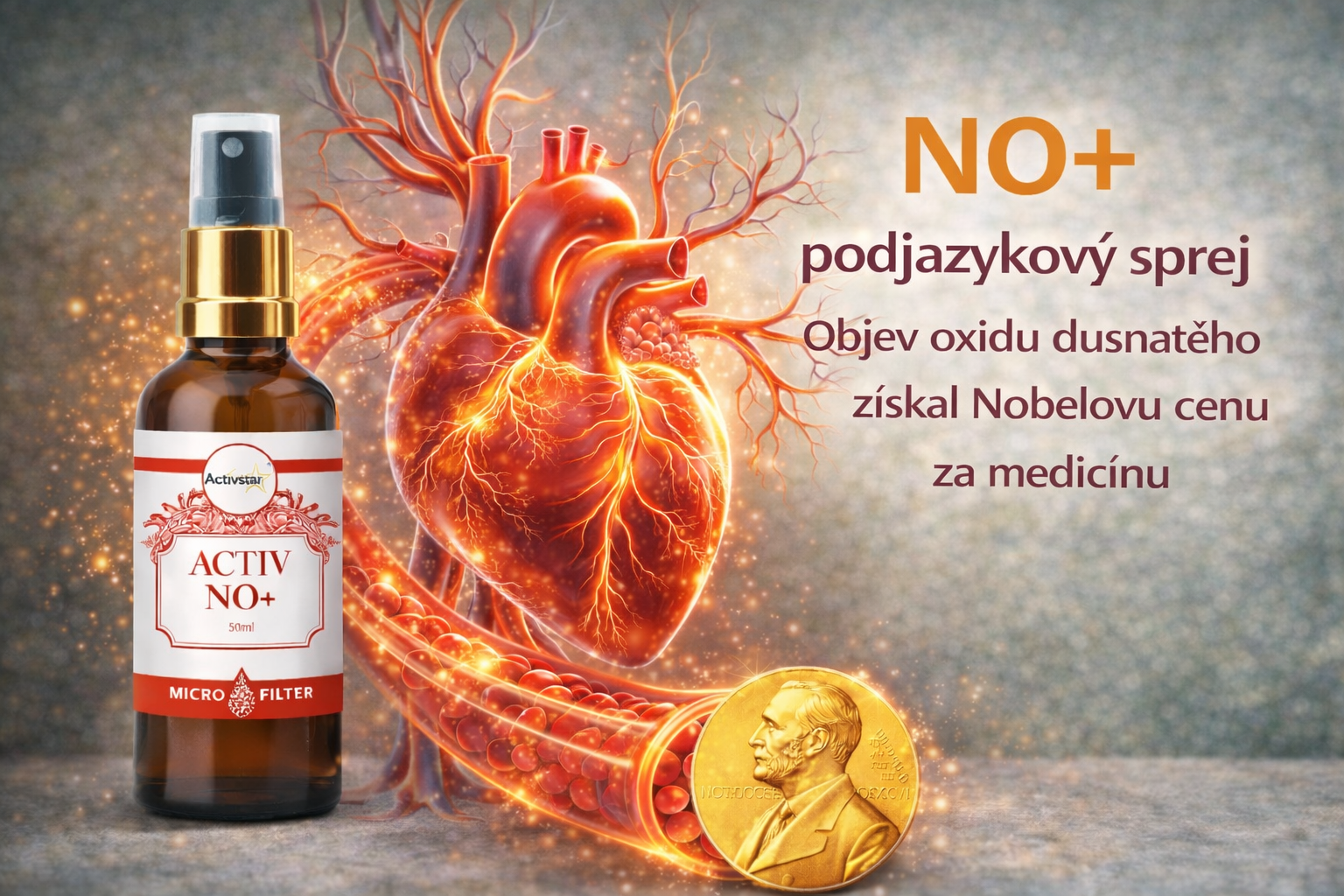 Activstar NO+ Oxid dusnatý 50 ml - srdíčko, cévy, dýchání, astma