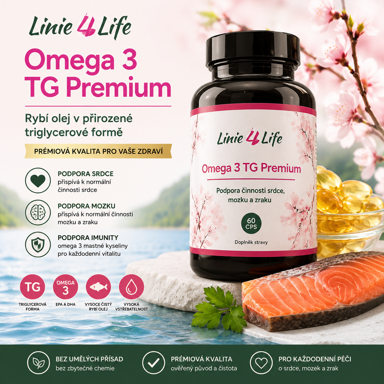 OMEGA 3 TG PREMIUM – podpora srdce, mozku, zraku,
