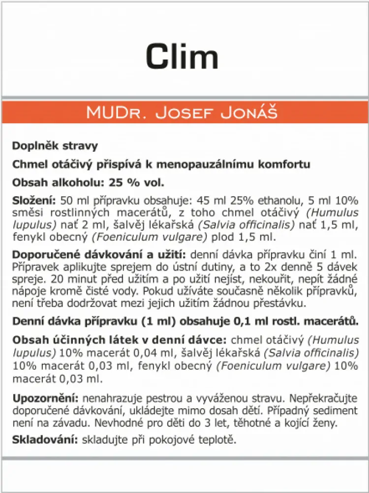 Marion CLIM 50 ml - toxiny zhoršující průběh klimakteria