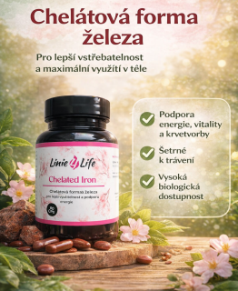 Linie4life Chelated Iron 60 kap. - Chelátové železo, energie, imunita