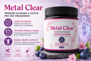  Linie4Life Metal Clear Borůvka - 240 kapslí - odstranění těžkých kovů, energie, imunita, 