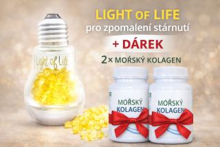 For Long Life LIGHT OF LIFE 120 kap.pro zpomalení stárnutí + dárek 2x kapsle mořský kolagen